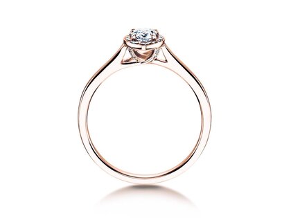 Anello di Fidanzamento Pear Shape in 18K oro rosa con diamanti 0,50ct G/SI