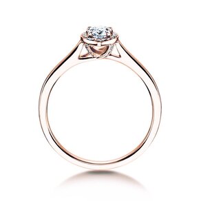Anello di Fidanzamento Pear Shape in 18K oro rosa con diamanti 0,50ct G/SI