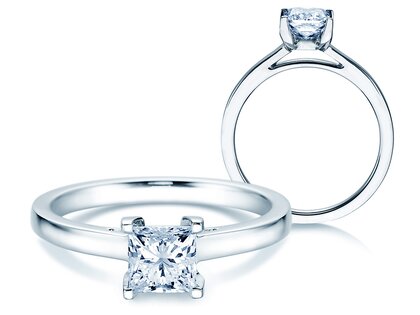 Anello di Fidanzamento Princess in 14K oro bianco con diamante 1,50ct G/SI