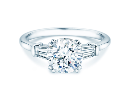 Anello di Fidanzamento Brilliant Tapered Baguette  in 14K oro bianco con diamanti 0,41ct G/SI
