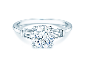 Anello di Fidanzamento Brilliant Tapered Baguette  in 14K oro bianco con diamanti 0,41ct G/SI