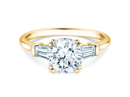 Anello di Fidanzamento Brilliant Tapered Baguette  in 9K oro giallo con diamanti 0,41ct G/SI