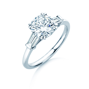 Anello di Fidanzamento Brilliant Tapered Baguette  in 14K oro bianco con diamanti 0,41ct G/SI
