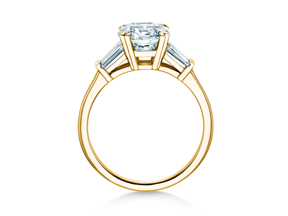 Anello di Fidanzamento Brilliant Tapered Baguette  in 9K oro giallo con diamanti 0,41ct G/SI