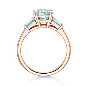 Anello di Fidanzamento Round Brilliant Tapered Baguette  in oro rosa