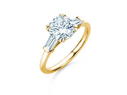 Anello di Fidanzamento Brilliant Tapered Baguette  in 9K oro giallo con diamanti 0,41ct G/SI
