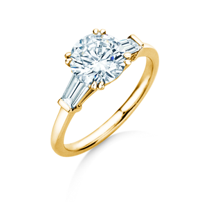 Anello di Fidanzamento Brilliant Tapered Baguette  in 9K oro giallo con diamanti 0,41ct G/SI