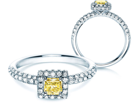 Anello di Fidanzamento Sophie in 18K oro bianco con diamanti 1,02ct