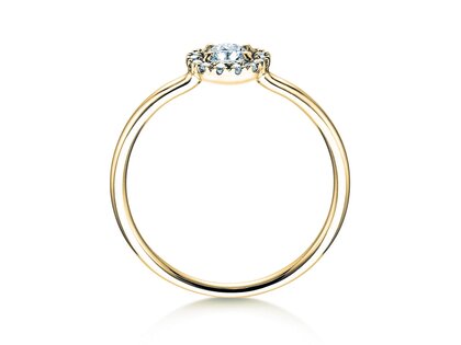 Anello di Fidanzamento Flower in 18K oro giallo con diamanti 0,33ct G/SI