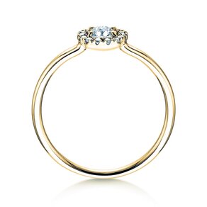 Anello di Fidanzamento Flower in 18K oro giallo con diamanti 0,33ct G/SI