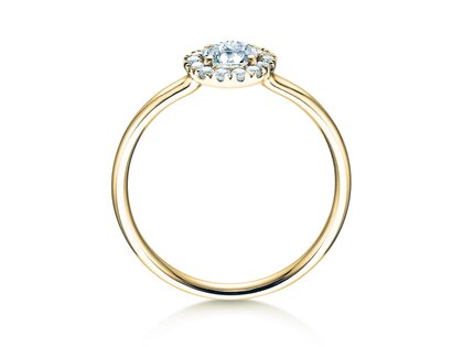 Anello di Fidanzamento Flower in 14K oro giallo con diamanti 0,49ct G/SI