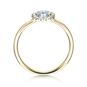 Anello di Fidanzamento Flower in 14K oro giallo con diamanti 0,49ct G/SI