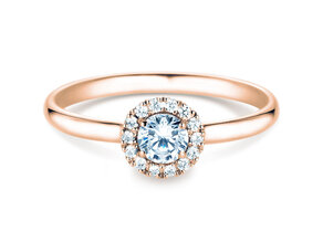Anello di Fidanzamento Flower in 18K oro rosa con diamanti 0,33ct G/SI