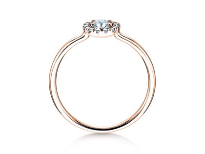 Anello di Fidanzamento Flower in 18K oro rosa con diamanti 0,33ct G/SI