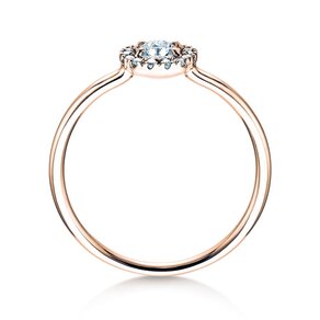 Anello di Fidanzamento Flower in 18K oro rosa con diamanti 0,33ct G/SI