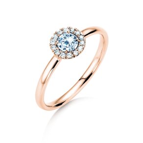 Anello di Fidanzamento Flower in 18K oro rosa con diamanti 0,33ct G/SI