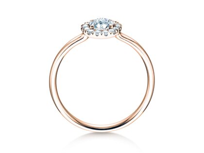 Anello di Fidanzamento Flower in oro rosa