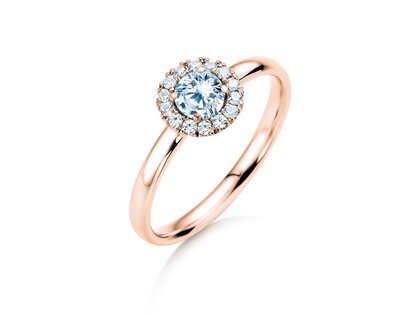 Anello di Fidanzamento Flower in oro rosa