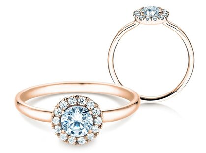 Anello di Fidanzamento Flower in oro rosa