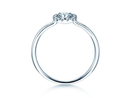 Anello di Fidanzamento Flower in 14K oro bianco con diamanti 0,33ct G/SI