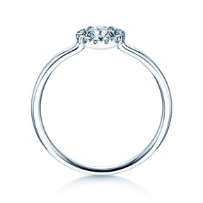 Anello di Fidanzamento Flower in 14K oro bianco con diamanti 0,33ct G/SI