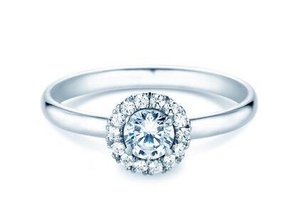 Anello di Fidanzamento Flower in platino