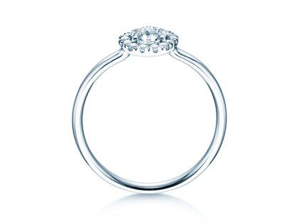 Anello di Fidanzamento Flower in platino