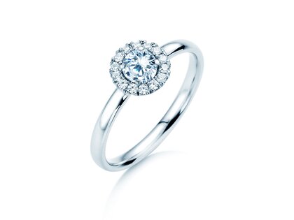 Anello di Fidanzamento Flower in platino