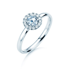 Anello di Fidanzamento Flower in platino