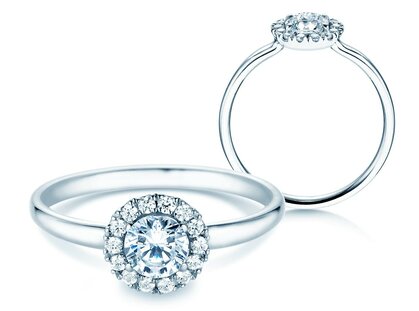 Anello di Fidanzamento Flower in platino