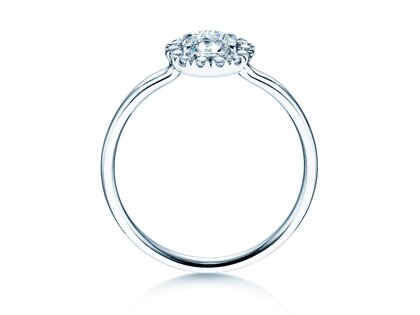 Anello di Fidanzamento Flower in 18K oro bianco con diamanti 0,77ct G/SI