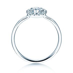 Anello di Fidanzamento Flower in 18K oro bianco con diamanti 0,77ct G/SI