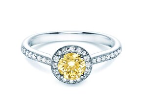 Anello di Fidanzamento Halo Intense in 18K oro bianco con diamanti 0,78ct
