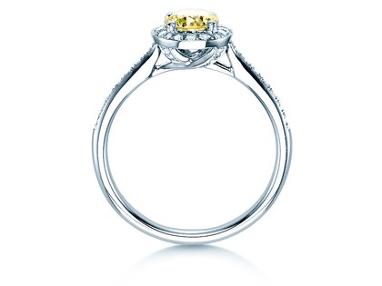 Anello di Fidanzamento Halo Intense in 18K oro bianco con diamanti 0,78ct