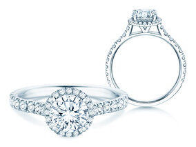 Anello di Fidanzamento Pure Infinity in 9K oro bianco con diamanti 0,65ct G/SI