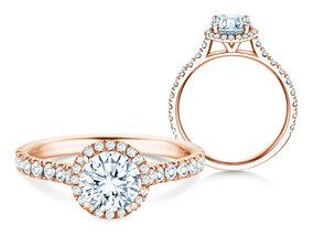 Anello di Fidanzamento Pure Infinity in 9K oro rosa con diamanti 0,65ct G/SI