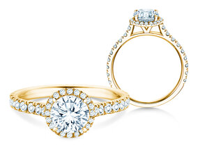 Anello di Fidanzamento Pure Infinity in 9K oro giallo con diamanti 0,65ct G/SI