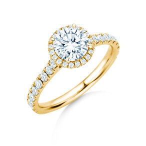 Anello di Fidanzamento Pure Infinity in 9K oro giallo con diamanti da laboratorio 0,65ct E/VS