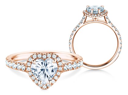 Anello di Fidanzamento Pure Love in 14K oro rosa con diamanti 0,65ct G/SI