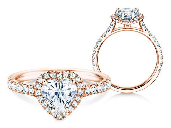 Anello di Fidanzamento Pure Love in 14K oro rosa con diamanti 0,65ct G/SI