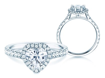 Anello di Fidanzamento Pure Love in 14K oro bianco con diamanti 0,65ct G/SI