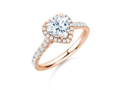Anello di Fidanzamento Pure Love in 14K oro rosa con diamanti 0,65ct G/SI