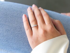 Anello di Fidanzamento 3 Stones in 18K oro bianco con diamanti 1,00ct G/SI