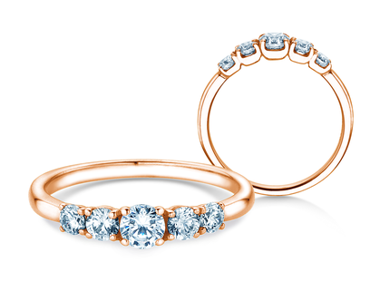 Anello di Fidanzamento 5 Diamonds in oro rosa