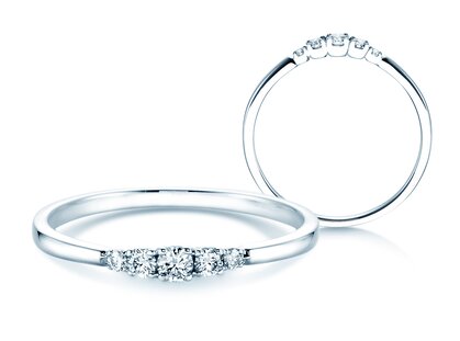 Anello di Fidanzamento 5 Diamonds in platino 950/- con diamanti 0,15ct G/SI