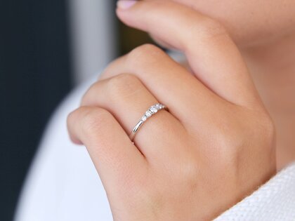 Anello di Fidanzamento 5 Diamonds in 18K oro bianco con diamanti 0,25ct G/SI