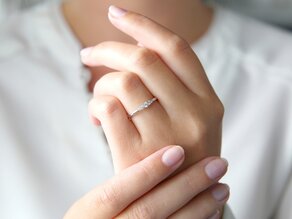 Anello di Fidanzamento 5 Diamonds in platino