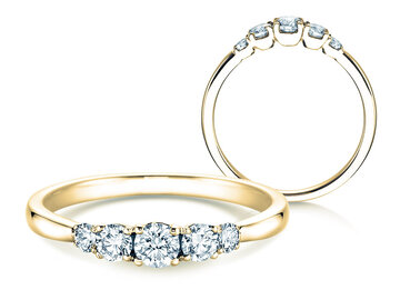 Anello di Fidanzamento 5 Diamonds in oro giallo