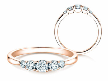 Anello di Fidanzamento 5 Diamonds in oro rosa