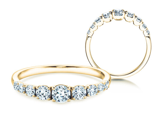 Anello di Fidanzamento 9 Diamonds in 9K oro bianco con diamanti 0,27ct G/SI
